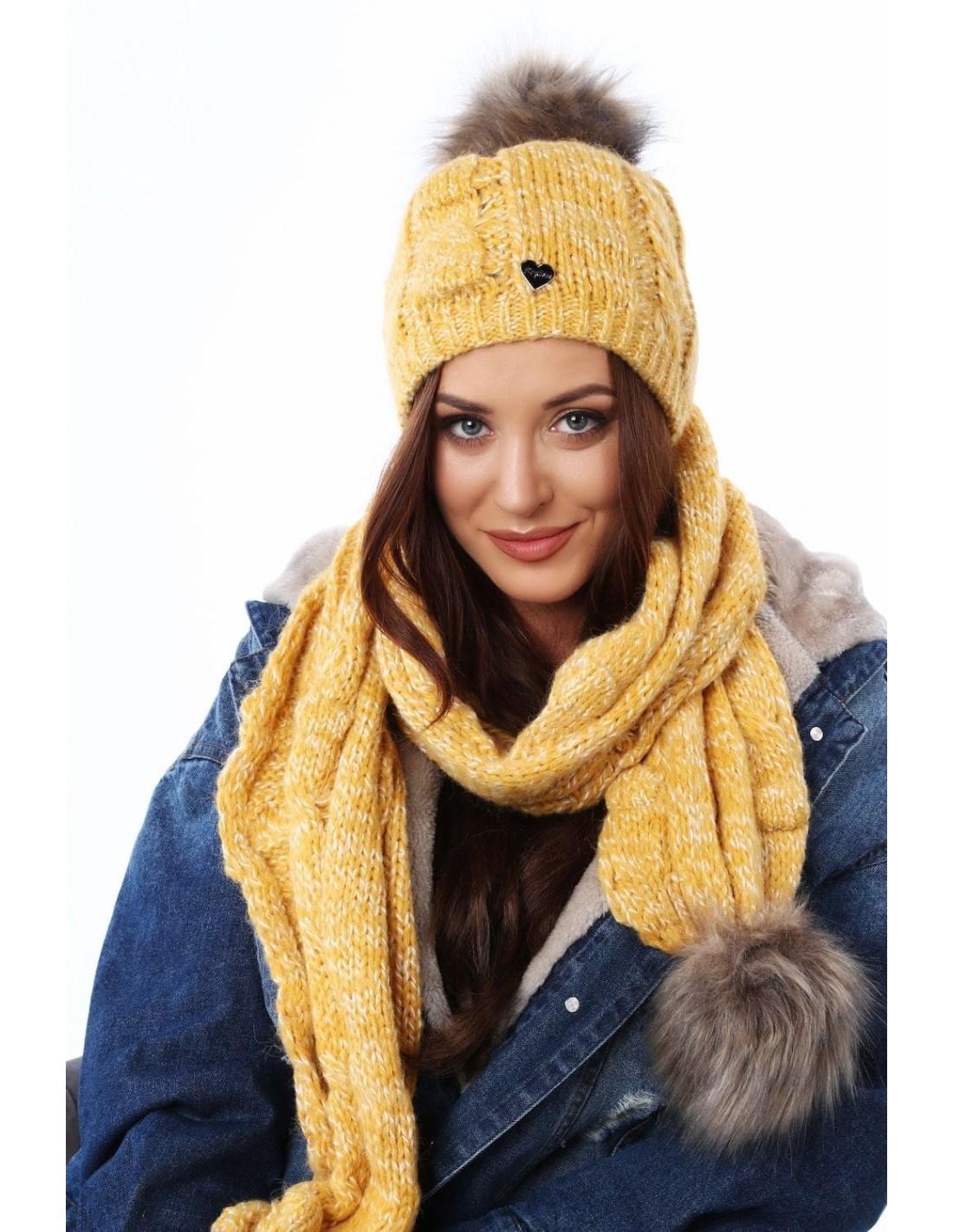 Winter honey set, hat and scarf C40 - Online store - Boutique